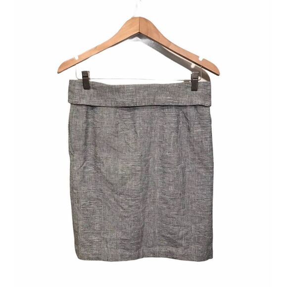 Anthropologie Cordelia Fold Over Skirt Static Print Pockets Sz 2 Black White - Picture 2 of 8